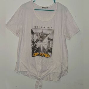 White New York City Graphic Women's Top